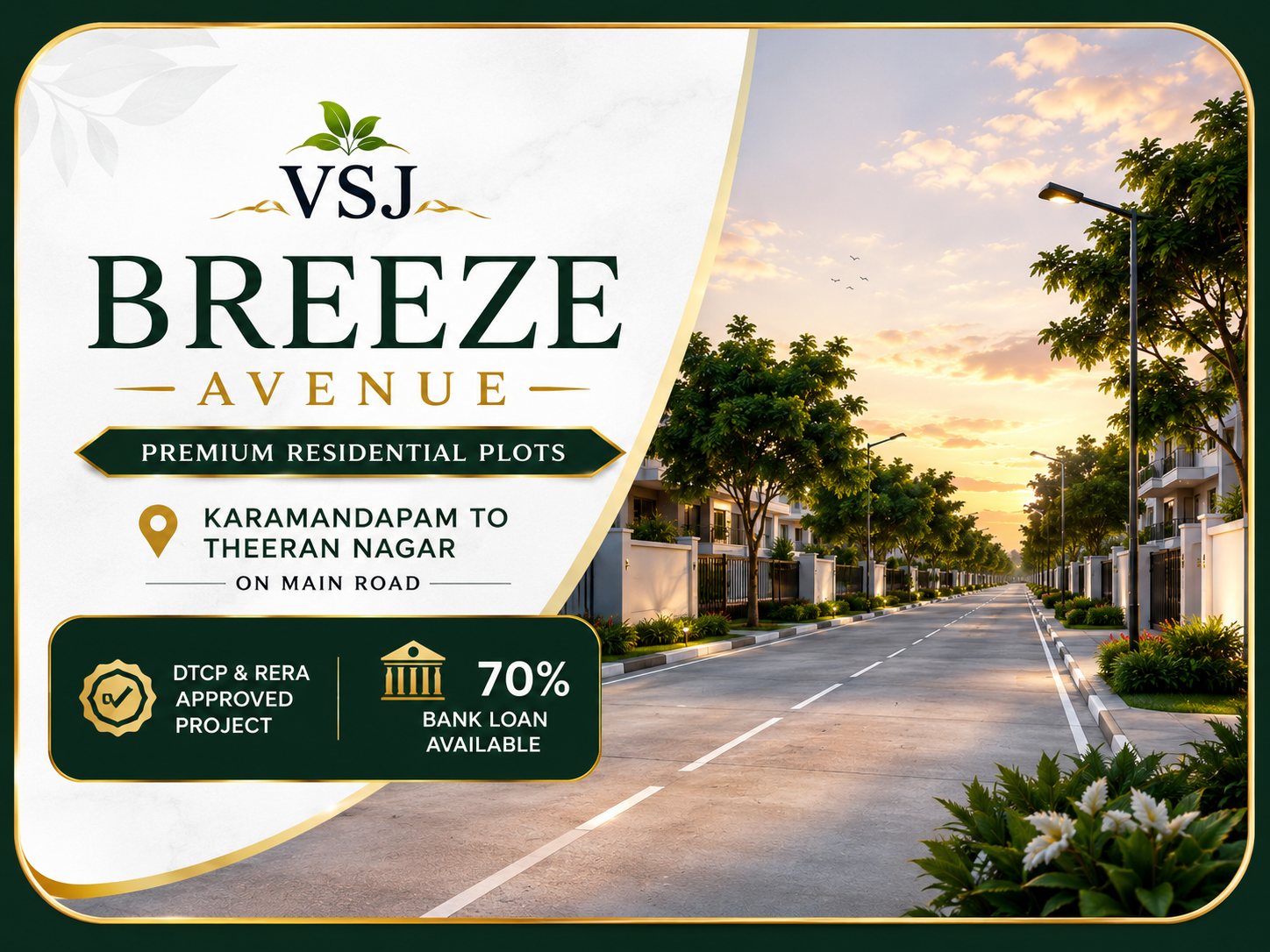 VSJ Breeze Avenue by VSJ City Properties - DTCP & RERA Approved Residential Plots in Dheeran Nagar, Trichy