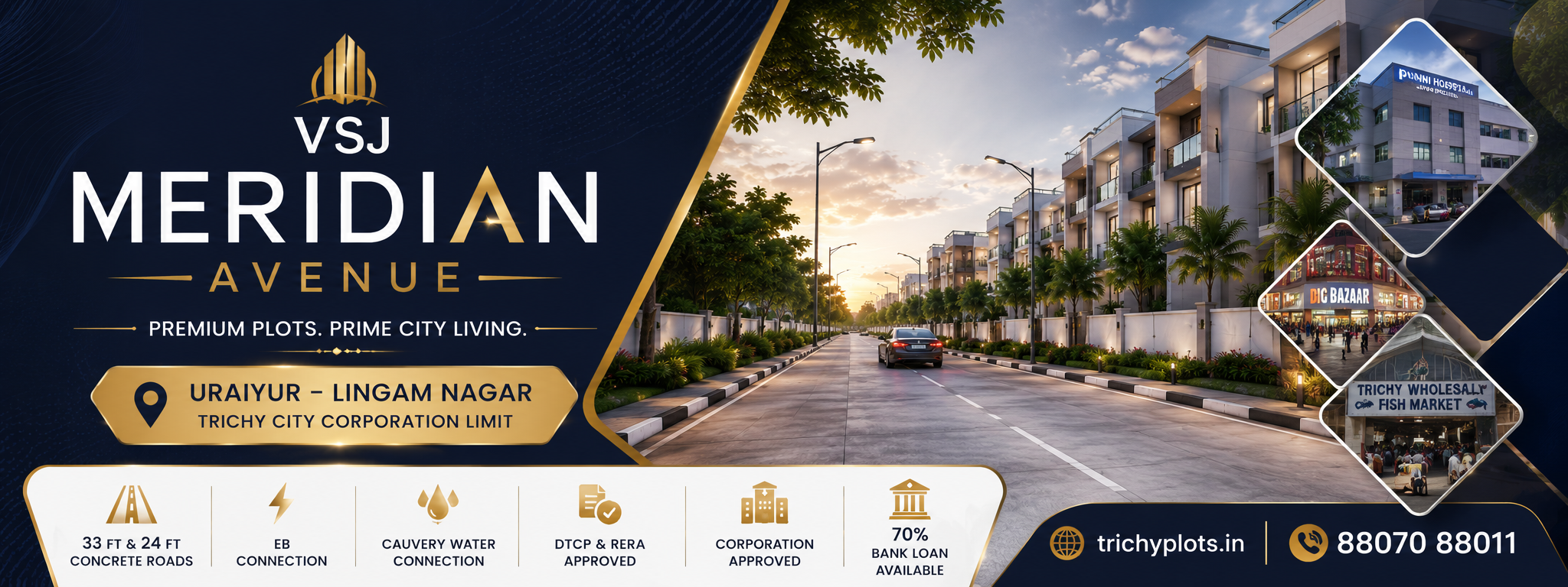 VSJ Meridian Avenue – DTCP, RERA & Corporation Approved Residential Plots in Uraiyur, Trichy | VSJ City Properties gallery