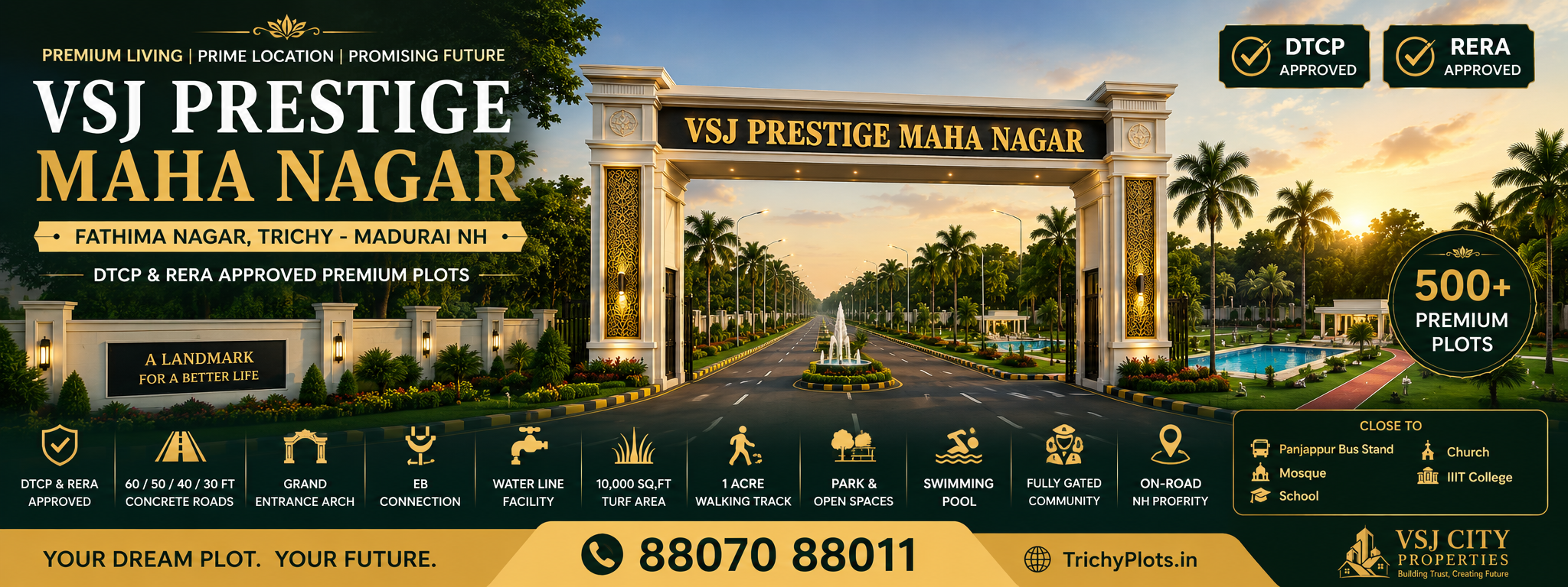 VSJ Prestige Maha Nagar | DTCP & RERA Approved Residential Plots Near Panjappur, Trichy | VSJ City Properties gallery