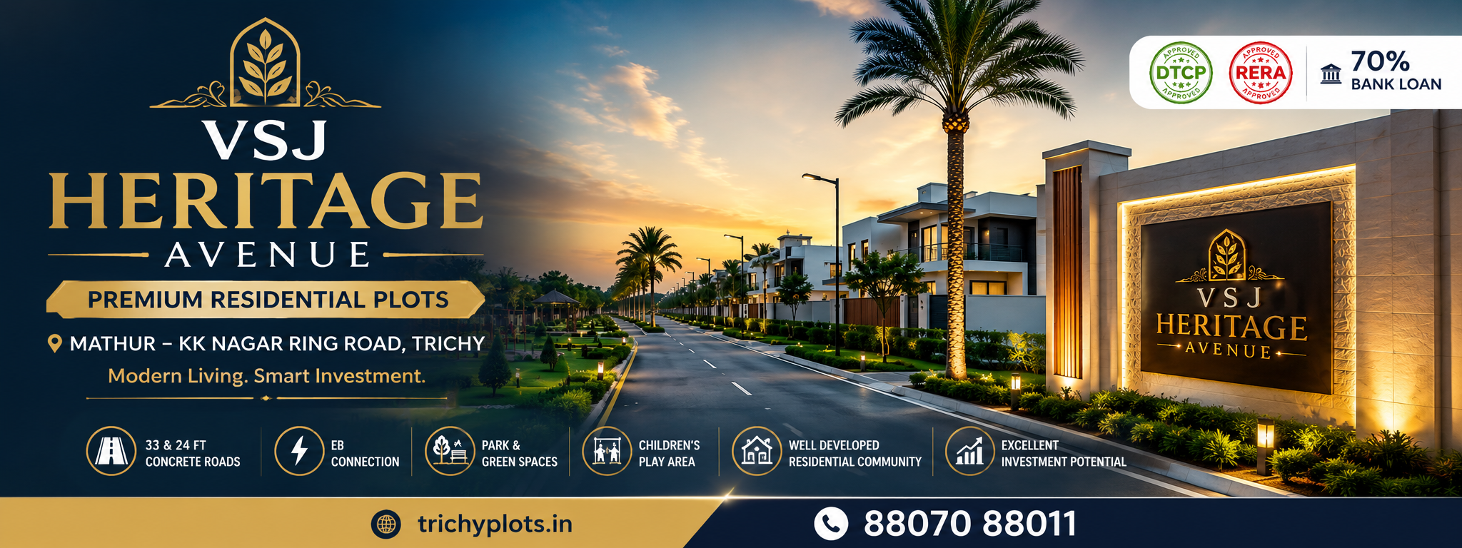 VSJ Heritage Avenue – DTCP & RERA Approved Residential Plots in Mathur, Trichy | VSJ City Properties gallery