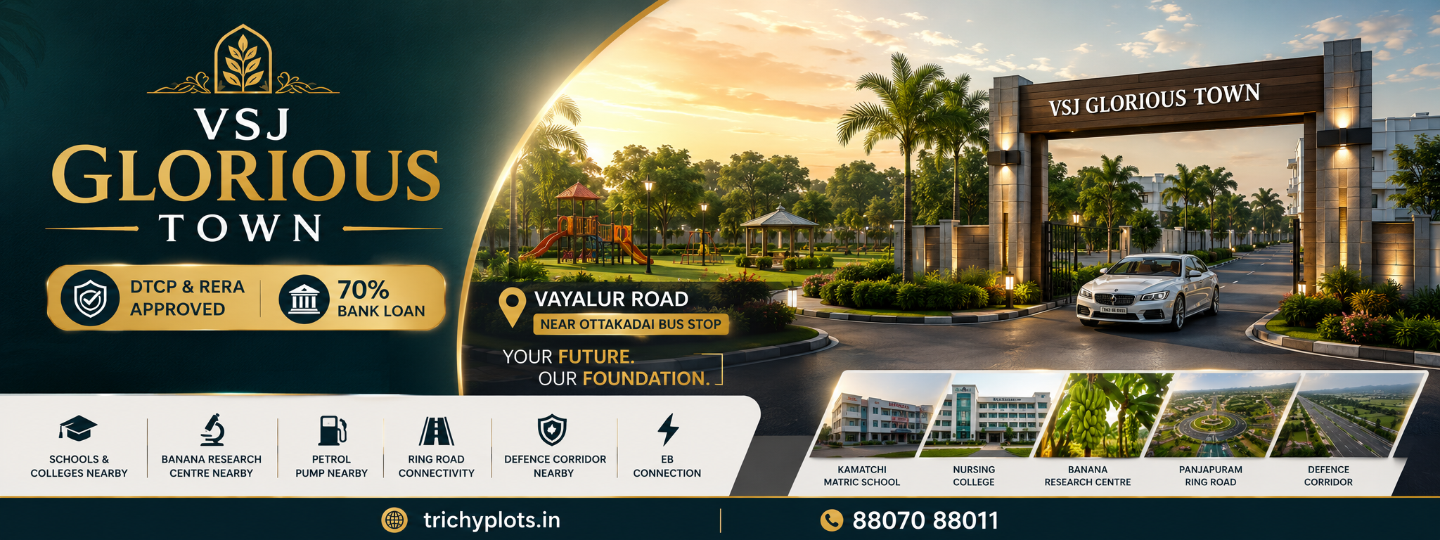 VSJ Glorious Town – DTCP & RERA Approved Residential Plots in Vayalur Road, Trichy | VSJ City Properties gallery
