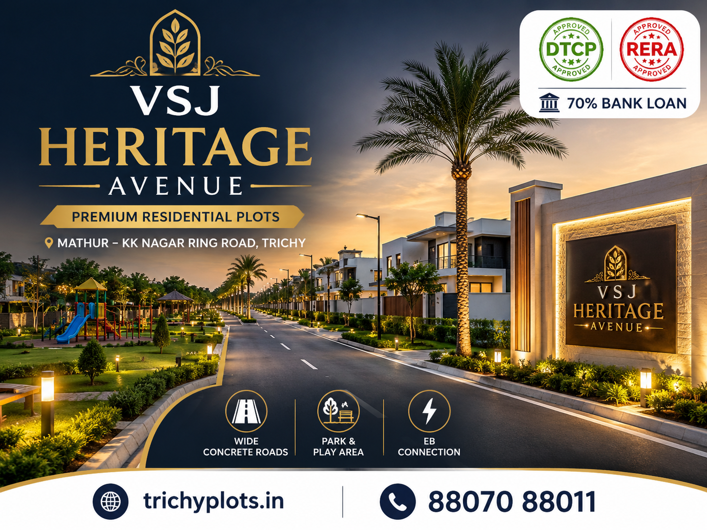 VSJ Heritage Avenue – DTCP & RERA Approved Residential Plots in Mathur, Trichy | VSJ City Properties gallery